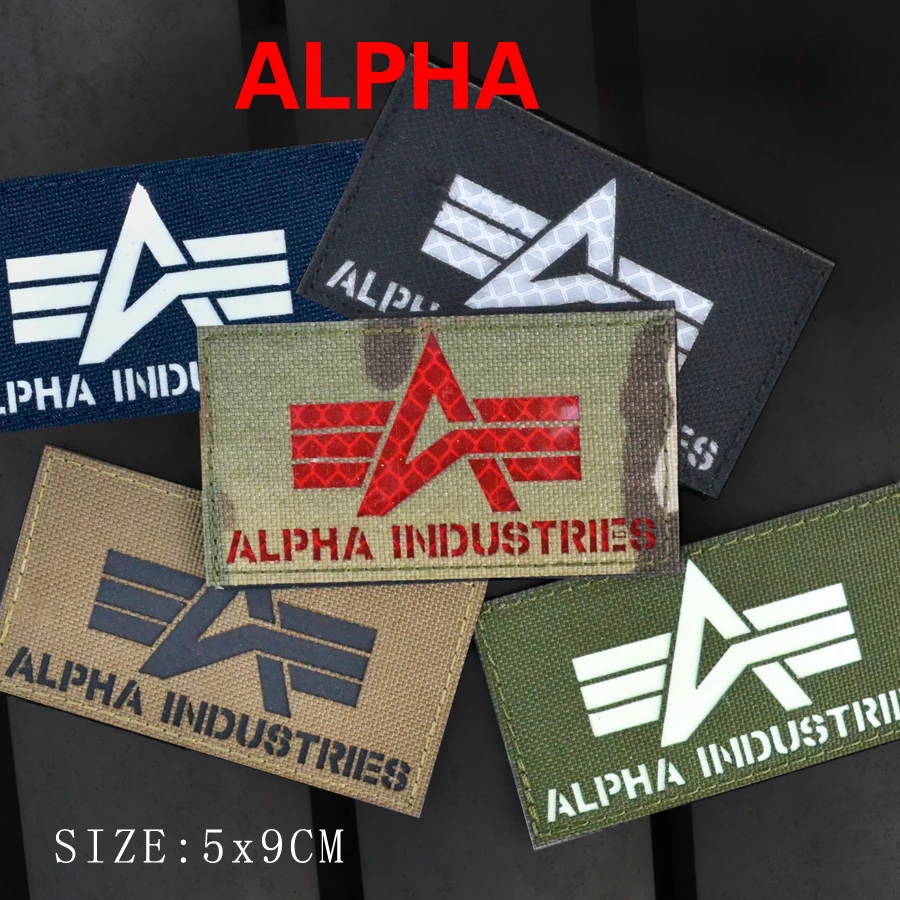 Insignia reflectante IR de moral alfa, brazalete con gancho y bucle, parches tácticos, apliques de combate, parche militar para mochila, pegatinas para ropa - imagen 5