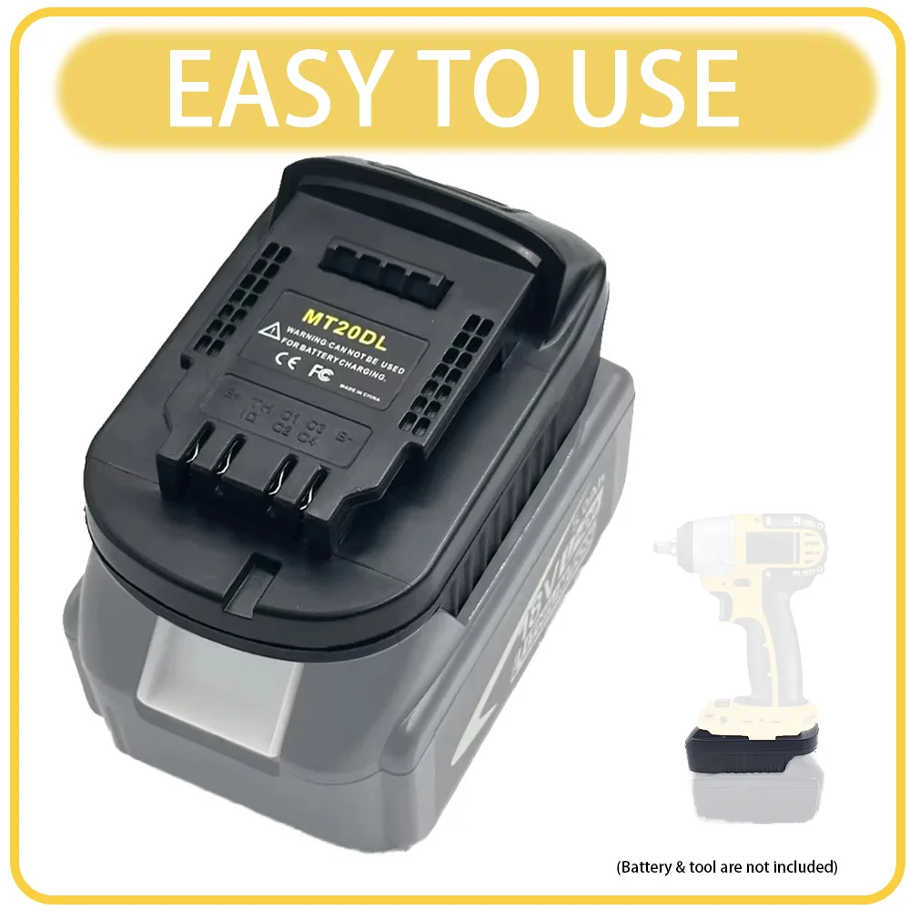 Adaptador MT20DL Makita a Dewalt batería Li‑ion 18V/20V - imagen 3