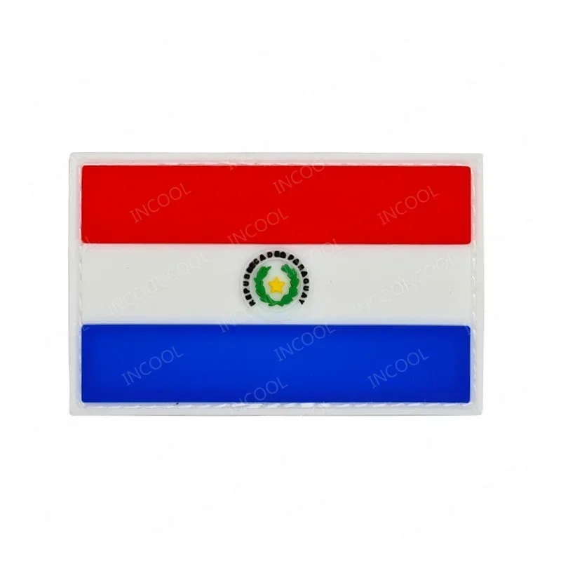 Parche bordado con bandera de Paraguay, parches de goma de PVC para Paraguaya, apliques, brazalete, insignias decorativas para hombro para ropa, mochila - imagen 2