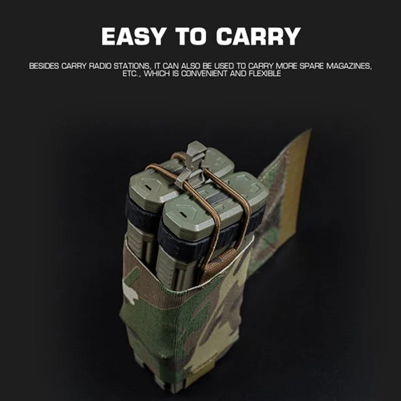 Bolsa táctica para Radio, soporte elástico para revistas, Molle lateral, Compatible con Airsoft, utilidad de caza, bolsa Mag - imagen 2