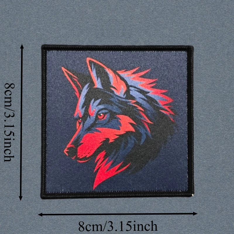 Parche con estampado militar "lobo", chaleco táctico, insignia de moral con gancho y bucle, pegatina decorativa para mochila, parches para brazalete para ropa - imagen 3