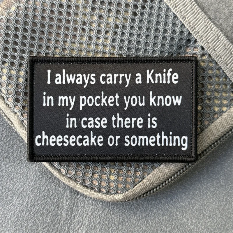 Parche táctico "I Carry A Knife", insignia de moral militar, gancho y bucle estampado, mochila, accesorios de decoración de ropa, brazalete adhesivo - imagen 4