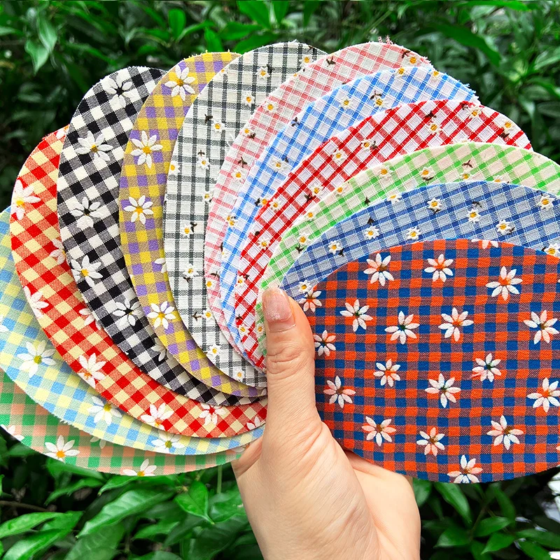 Parches con estampado de margaritas pequeñas para la ropa, parche para la rodilla y el codo, pegatinas de rayas para Jeans, insignia bordada, accesorio de tela para niños - imagen 3