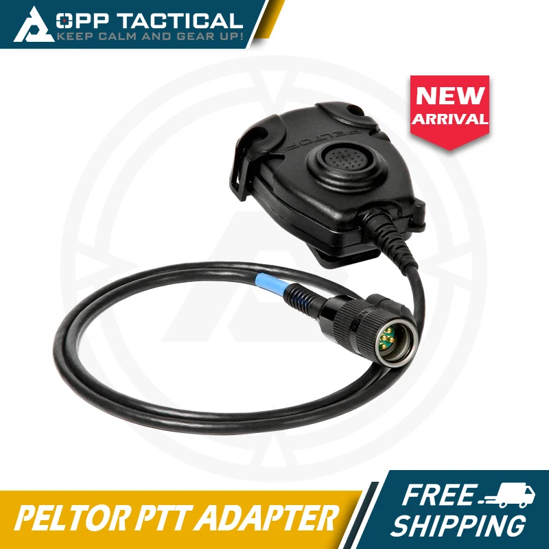 Adaptador PELTO Push-To-Talk (PTT) Radios militares con conector MIL-C-55116 de 6 pines, FL5601-02 1 EA/caja