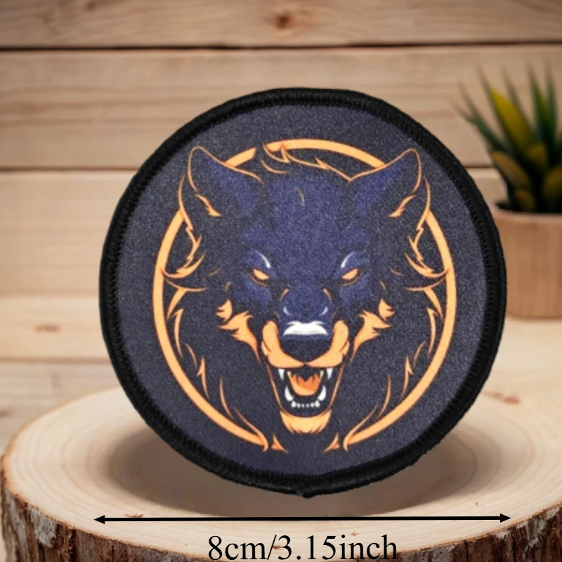 Parche con estampado de lobo militar, chaleco táctico, insignia de moral con gancho y bucle, pegatinas decorativas para mochila, parches para brazalete para ropa - imagen 5