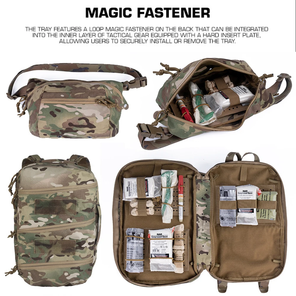 Bandeja médica configurable multiusos táctica, placa de sujeción mágica Mk2 para escopeta Mag/linterna/bolígrafo/organización de herramientas médicas - imagen 4