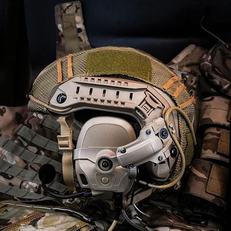 Auriculares con reducción de ruido para deportes tácticos al aire libre, auriculares que conectan el riel del casco - imagen 3