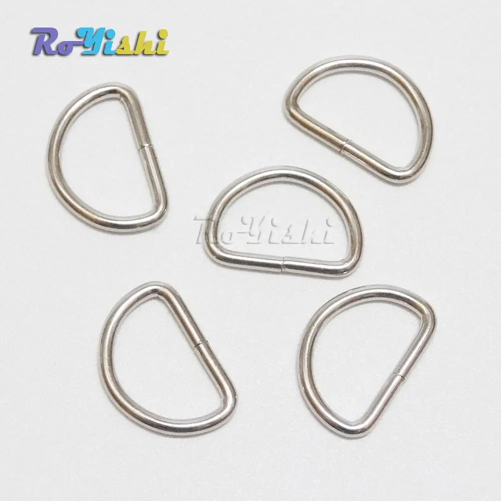 10 unids/pack 5/8 "(15mm) anillo en D niquelado semianillo cinta cierre mochila hebilla de cinturón - imagen 2