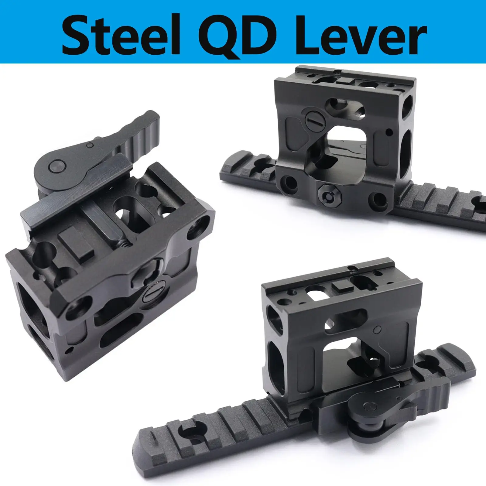 Cerradura de montaje de palanca QD táctica de acero de liberación rápida para soporte de lupa FTC y soporte icro M - imagen 4