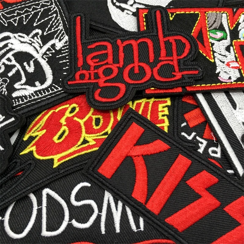 Lote de 50 Uds. De parches mixtos para planchar para ropa, chaqueta, pantalones vaqueros, insignias bordadas, pegatinas para ropa, apliques DIY, banda Rock Stripe - imagen 3