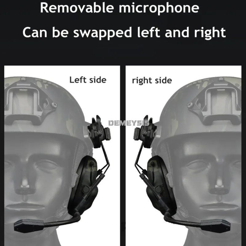 Auriculares tácticos con adaptador de riel rápido para casco, auriculares de Paintball para tiro CS al aire libre, auriculares de comunicación para deportes de caza - imagen 4