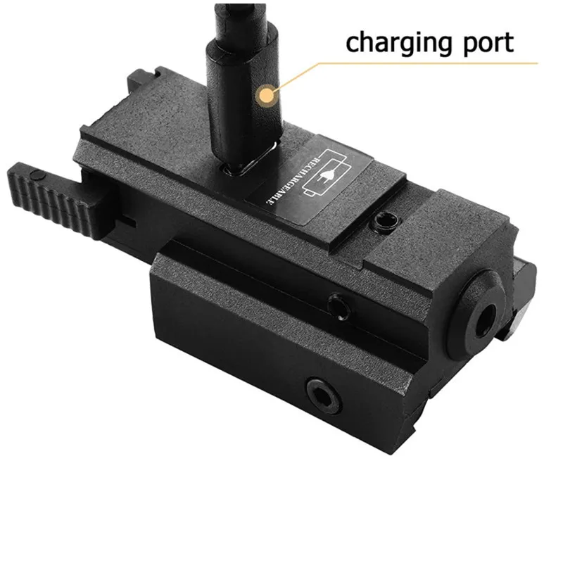 Mira láser compacta táctica recargable, punto verde/rojo, montaje de riel Weaver Picatinny para pistola de caza, Rifle - imagen 5