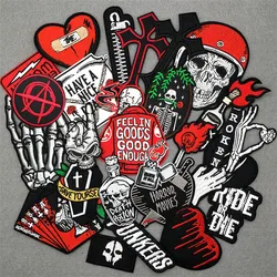 Parche bordado punk de rayas para chaqueta y jeans