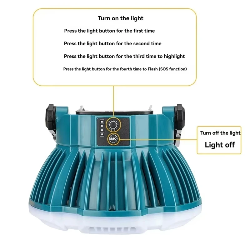 Luz de trabajo LED de 24W para Makita/Bosch/Dewalt/Milwaukee/Artesan/Black & Decker, linterna inalámbrica con batería de litio de 14,4 V-20V, 2400 lúmenes - imagen 4