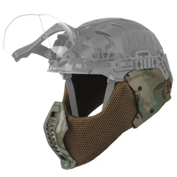 Casco táctico 3,0 Wendy, media máscara facial con casco, cubierta protectora para los oídos para caza, Airsoft CS, accesorios para cascos de Paintball