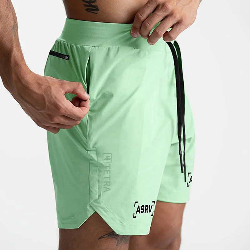 Pantalones cortos de entrenamiento de secado rápido para hombre, Shorts deportivos transpirables, Fitness, correr, compresión de rejilla, atletismo, Verano - imagen 4
