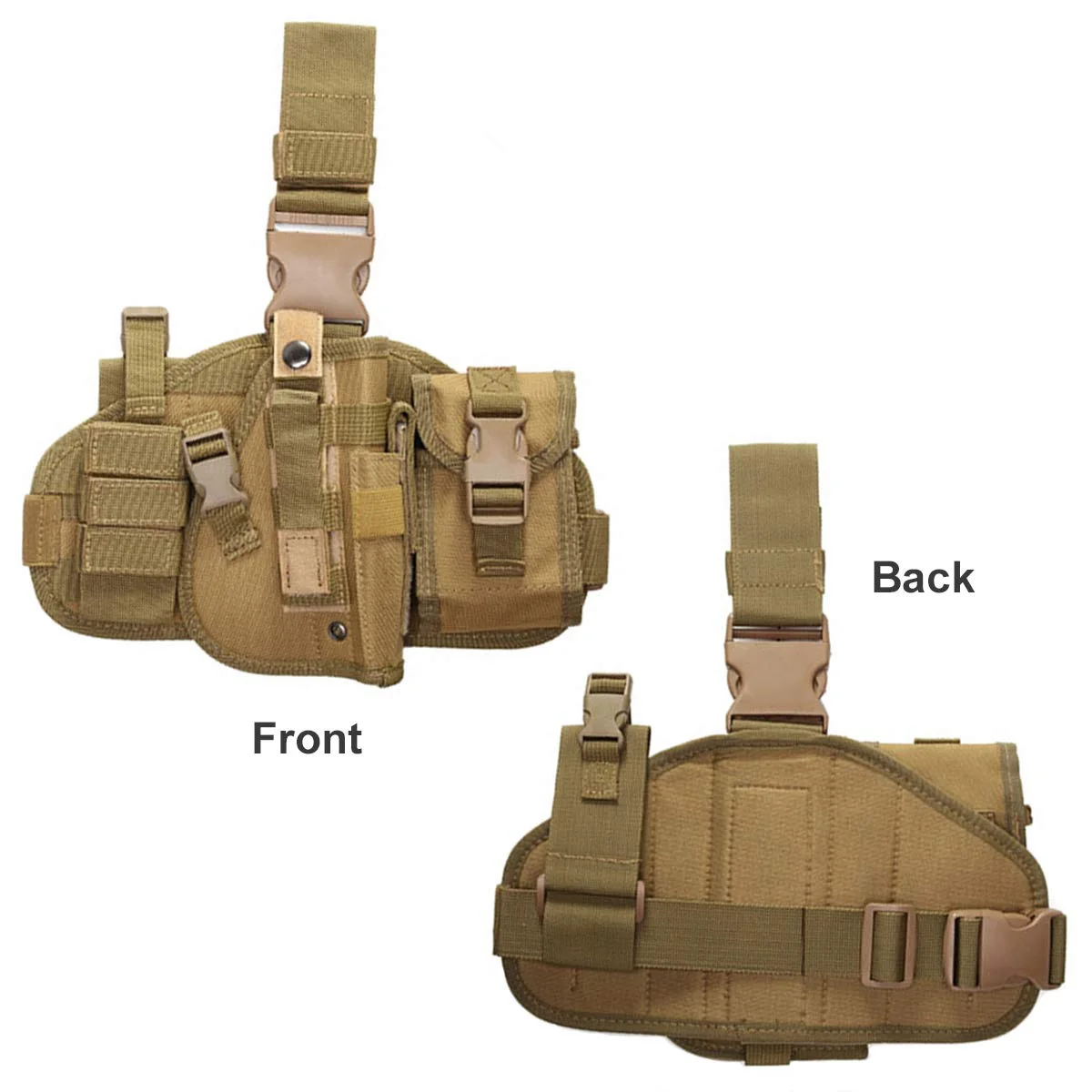 Funda táctica ajustable, funda para muslo con pierna caída y bolsa para revistas mano derecha, accesorios de caza - imagen 5