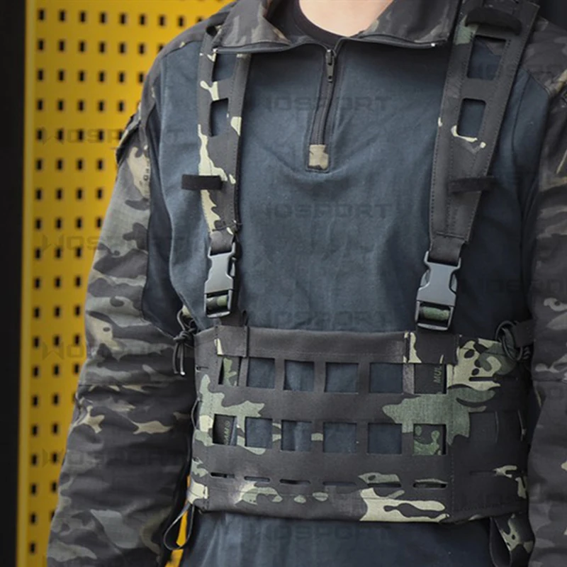 Aparejo de pecho modular, chaleco táctico ligero, Chaleco de caza militar MOLLE, equipo táctico y de trabajo - imagen 2
