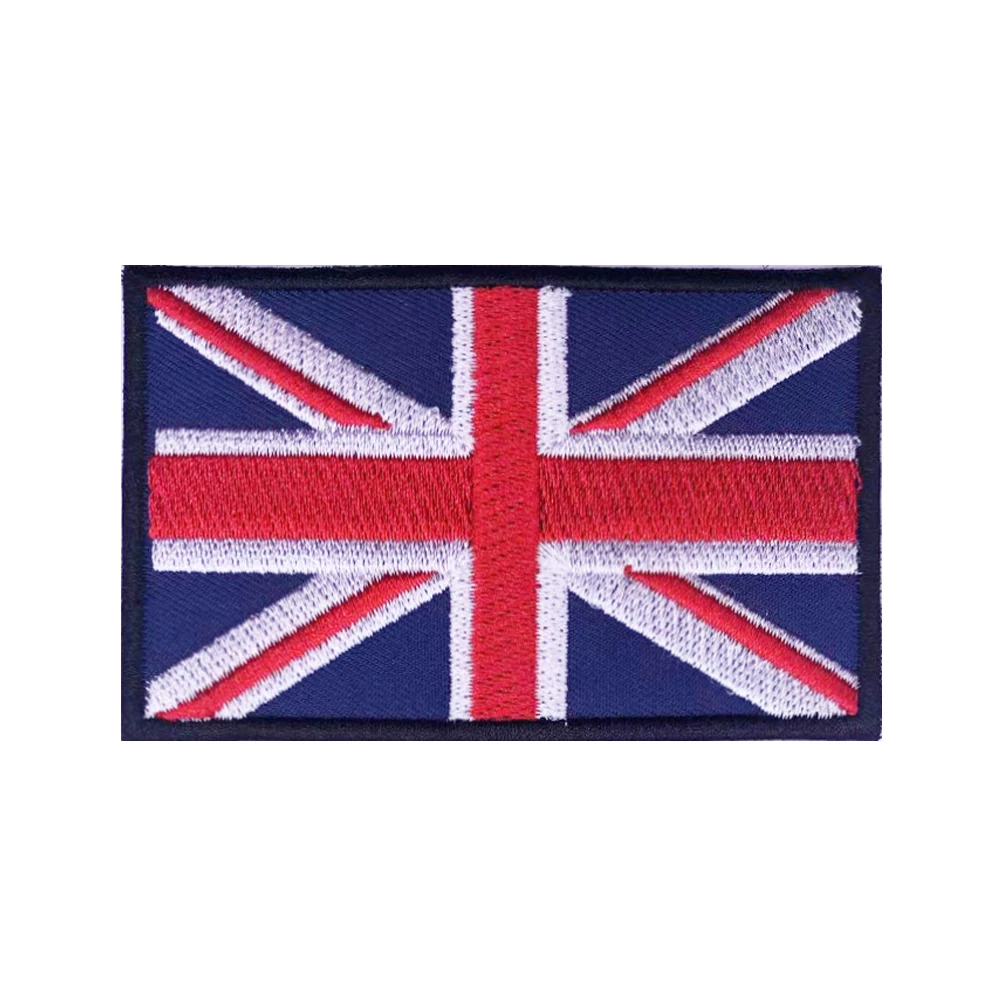 Parches de bandera británica, brazalete de Inglaterra y Gran Bretaña, parche bordado, gancho, bucle, hierro, insignia bordada, raya militar - imagen 2