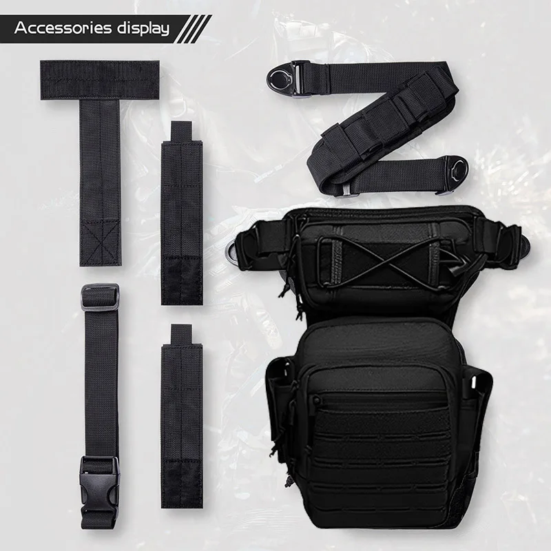 Bolsa táctica para pierna, herramienta de utilidad de nailon duradera, bolsa para cinturón, cintura ecológica militar ajustable, bolsas multifuncionales para caza al aire libre - imagen 4