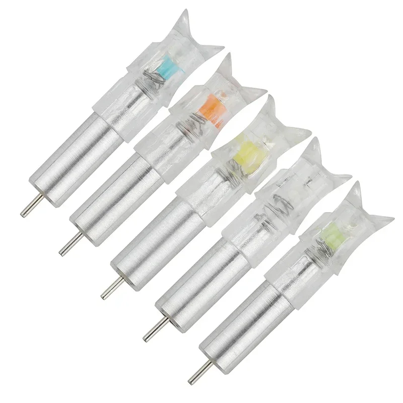 Flecha luminosa de cola con baterías reemplazables, 5 piezas, antivibración, iluminada, id7.6 mm, eje de flecha, tiro con arco, caza - imagen 5