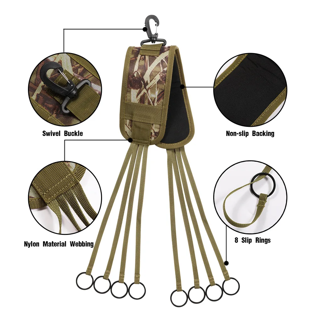Correa de juego portador de pato, anillo deslizante de 14 gotas, portador de juego de aves acuáticas, correa de paloma para pájaros, bolsa de juego de caza, colgador de pájaros de ganso - imagen 5