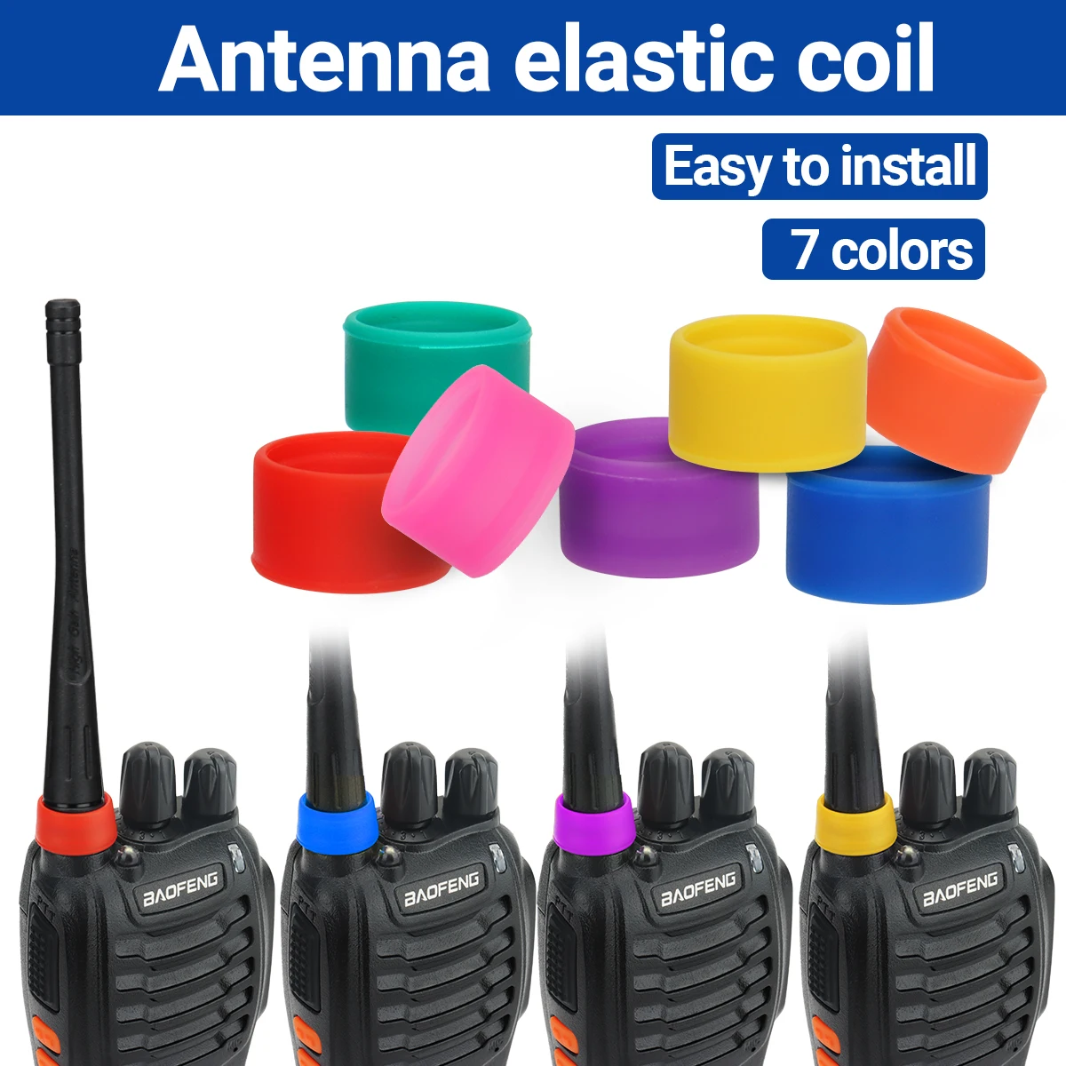 Trampa de antena de Color Walkie Talkie, 7 Uds., para Baofeng UV-5R UV-5RH UV-21 PRO V2 Quansheng UV-K6 UV-K5(8) MOTOROLA TYT QYT Ham Radio - imagen 4