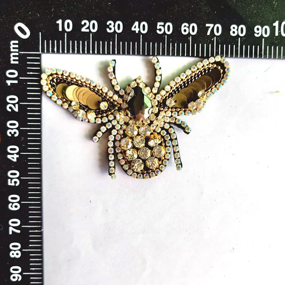 Parches coloridos AB con cuentas de abeja y diamantes, parche para coser para ropa, apliques de cuentas, parche bonito, ropa decorativa con diamantes de imitación - imagen 5