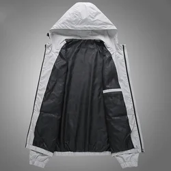 Chaqueta hombre otoño impermeable resistente al viento con capucha