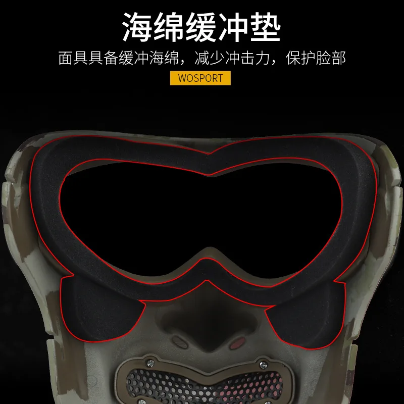 Máscara de camuflaje de caballero nocturno, equipo táctico de protección facial completa, accesorios de película y Televisión de vestir de Halloween - imagen 4