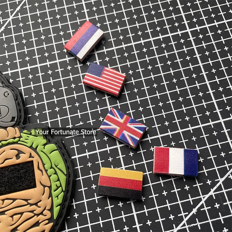 Pistola de submáquina Gatling de mano de soldado, parches de PVC, arma militar, insignia táctica, Rusia, Corea, Australia, Reino Unido, bandera para ropa - imagen 5