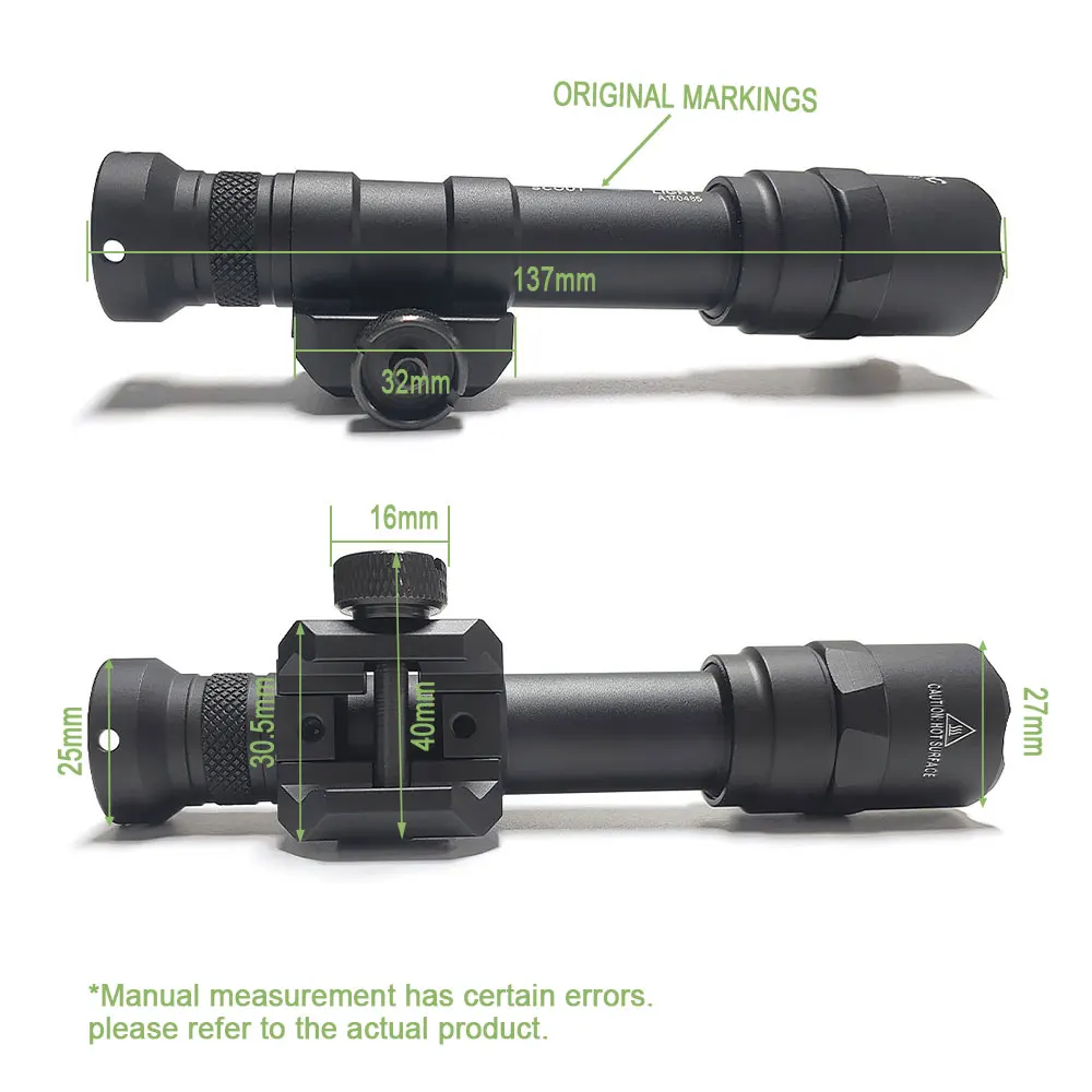 SOTAC Metal M600 M600B M600C Luz de explorador LED linterna táctica de caza con interruptor de presión de Control - imagen 3