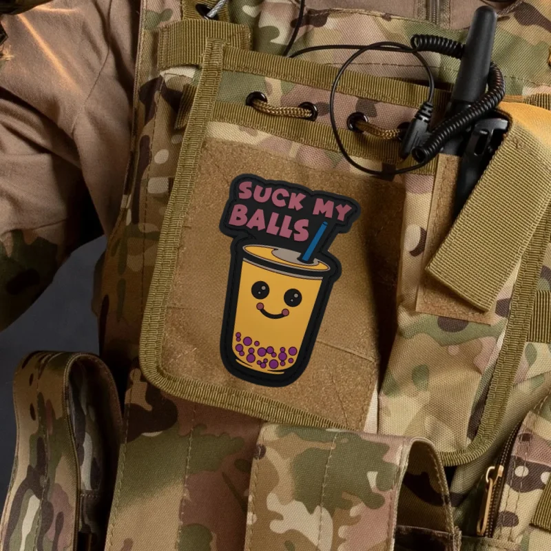 Parche táctico de PVC para morale de té de burbujas, brazalete bonito y divertido con gancho y bucle, mochila para exteriores, sombrero, chaleco, accesorios, pegatinas - imagen 2