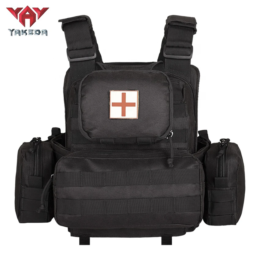 YAKEDA-Chaleco táctico de nailon 1000D, bolsa para revistas, chaleco Molle ajustable protector para caza al aire libre para equipo de combate Airsoft - imagen 5