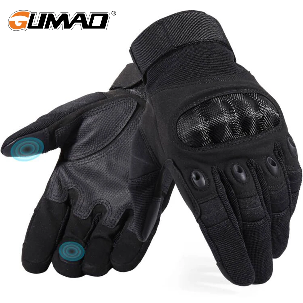 Guantes de ciclismo con pantalla táctil, guantes de dedo completo para deportes al aire libre, caza, combate, escalada, tiro, senderismo, montar, resistentes a los golpes y al desgaste