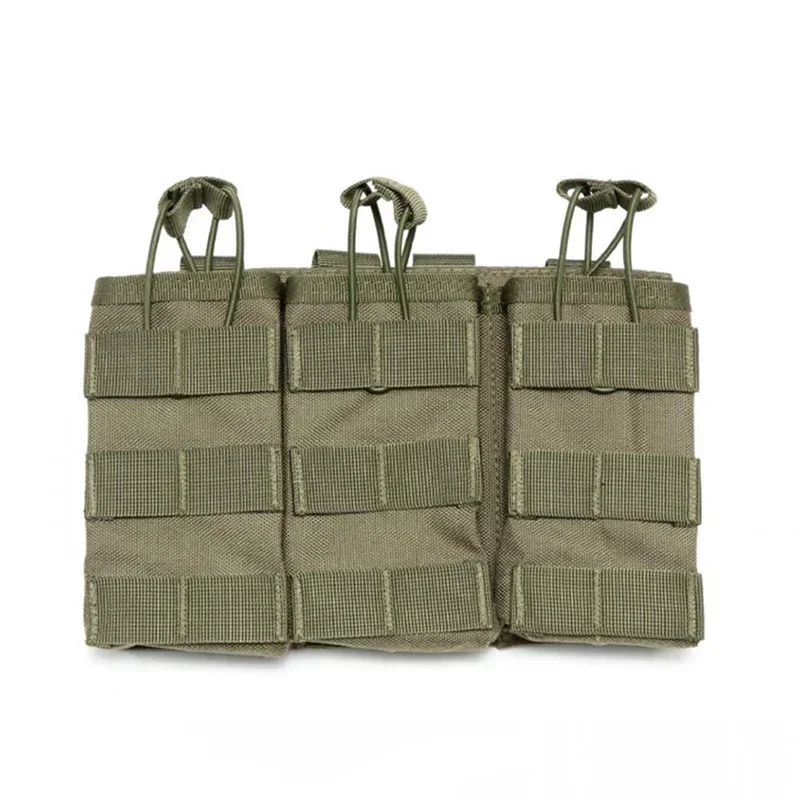 Bolsa para revistas Triple 1000D, tapa abierta táctica M4 AK AR 5,56 Molle Airsoft, cartuchos rápidos, porta cartuchos con Clip, paquete de soporte para munición - imagen 3