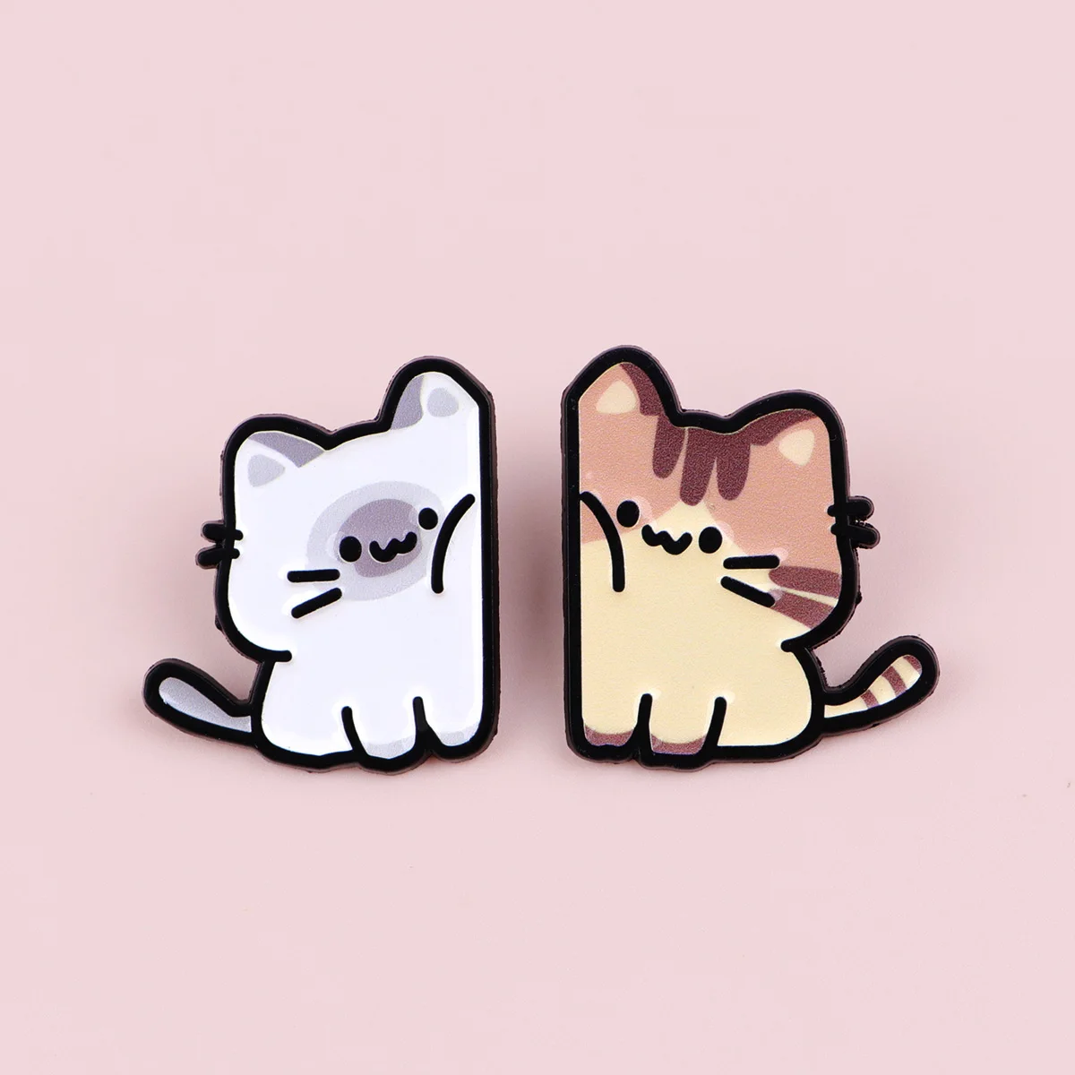Broche de esmalte gato kawaii para solapa y mochila infantil - imagen 5