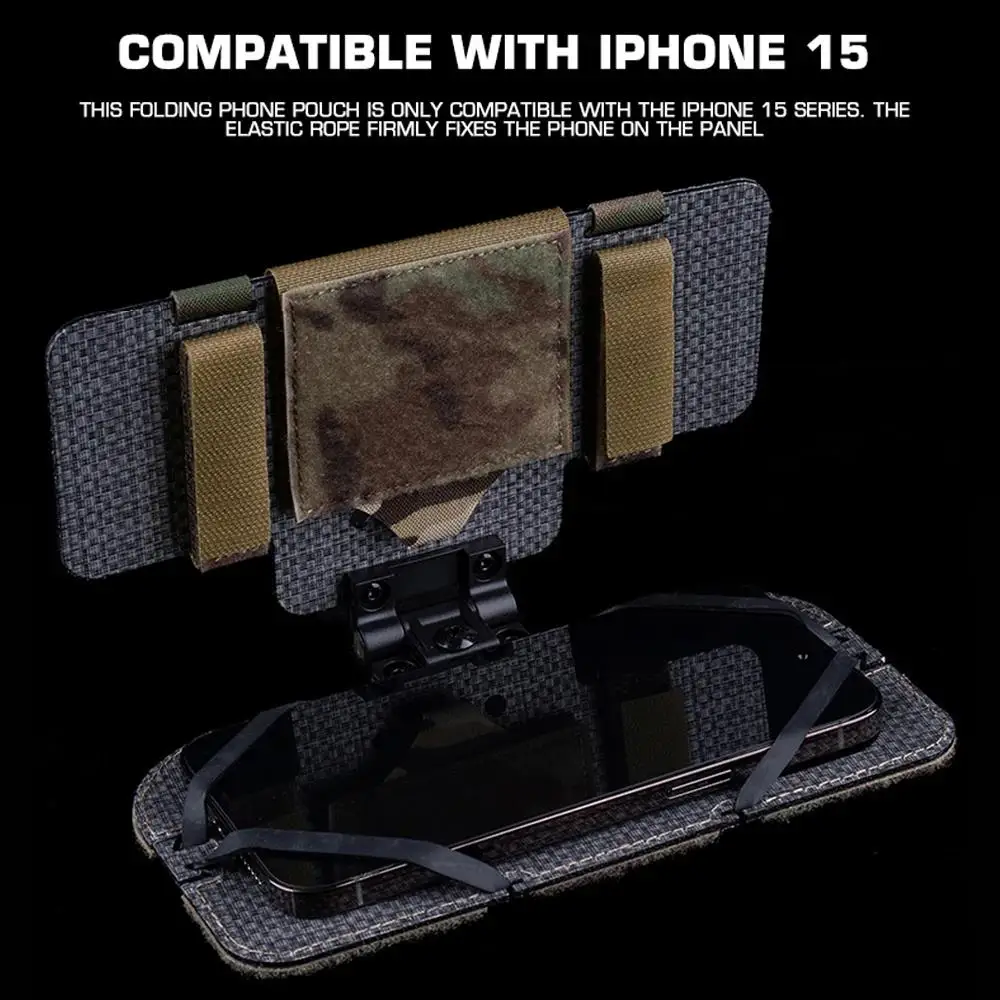 Tablero de navegación plegable táctico MOLLE para IPHONE 15 PRO MAX, portador de teléfonos móviles, chaleco de caza Airsoft, funda de mapa, Panel de administrador - imagen 3