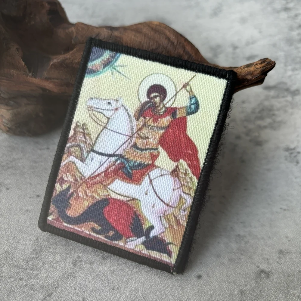 Parche táctico de los victores de San Jorge, emblema de gancho y bucle impreso, insignia de moral militar, brazalete, pegatinas para mochila Chevron