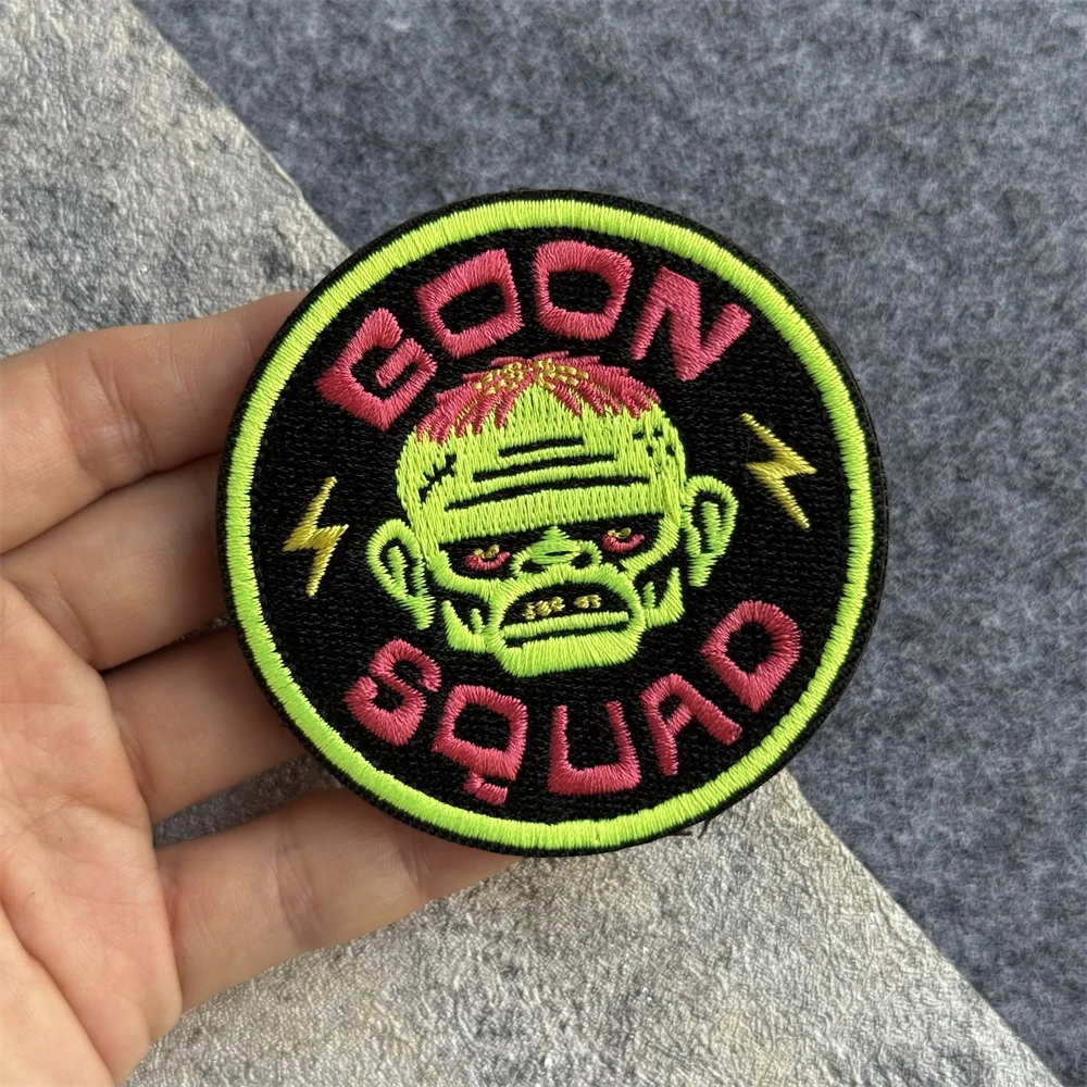 Parche del ejército de calavera de Goon Squad, insignia moral táctica, parches de gancho y bucle bordados de pesca para ropa, pegatina con emblema militar - imagen 3