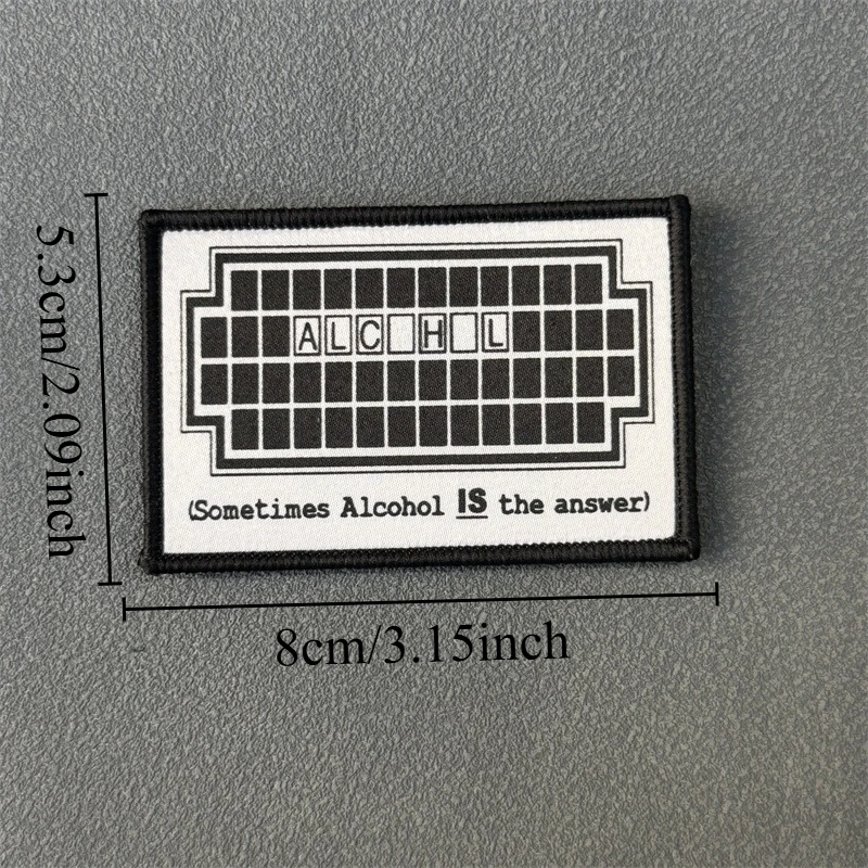 Parche táctico "Sometimes Alcohol Is The Answer", insignia militar con estampado de gancho y bucle, mochila, ropa, pegatina decorativa, brazalete - imagen 2
