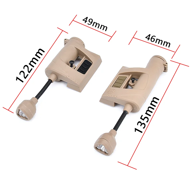 Luz táctica para casco Mpls, lámpara rápida para casco, rojo, verde, blanco, IR, 4 modos, luz para tareas de caza, faro Airsoft con 4 rieles - imagen 3