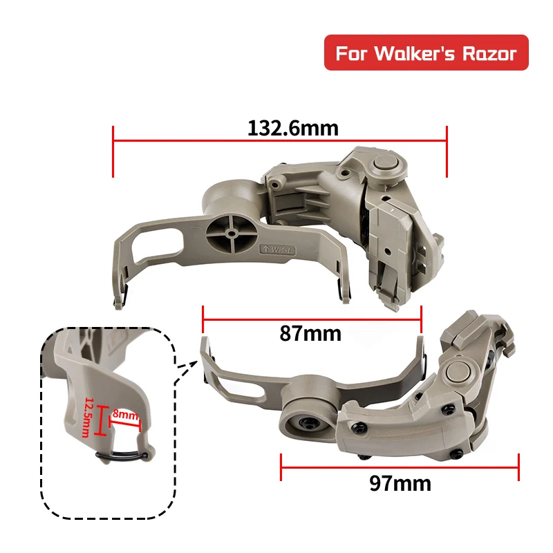 WADSN auriculares tácticos con soporte de arco, cascos rápida con cancelación de ruido, Airsoft, Earmor - imagen 5