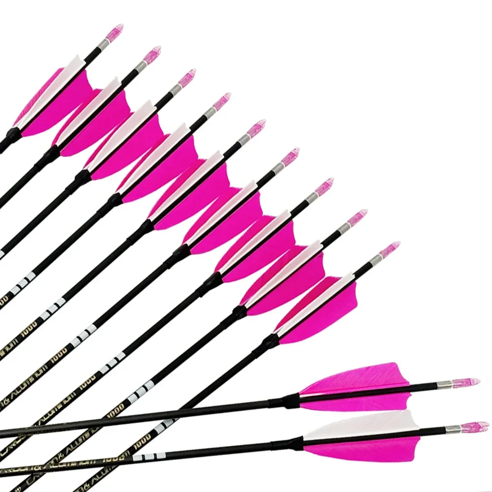 Flechas de aluminio de carbono X10, 30/32 pulgadas, con plumas de pavo reales, columna vertebral, 350-1000 ID, 3,2mm +/-0.001 - imagen 2
