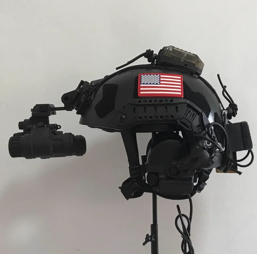 Casco táctico Airsoft FAST SF de corte alto, conjunto con modelo de visión nocturna PVS31, auriculares, luz de señal, rango de disparo, equipo de Cosplay - imagen 4