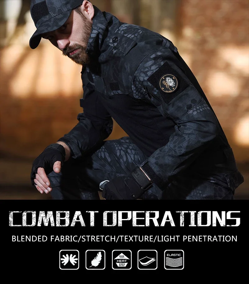 Camisa táctica de combate Multicam para hombre, camisas Softair del ejército, manga larga, resistente al desgaste, ropa militar CP, ropa de senderismo Airsoft - imagen 5