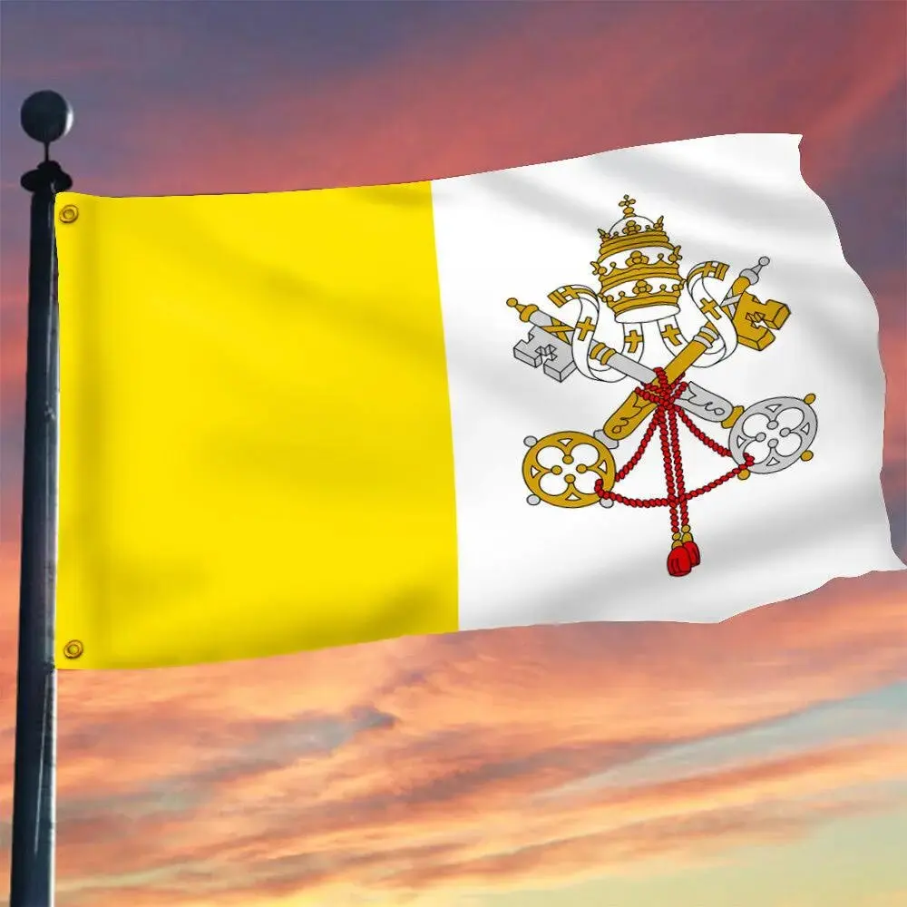 5 unids/lote bandera nacional del estado de la ciudad del vaticano 90x150 cm bandera nacional del vaticano al por mayor - imagen 2