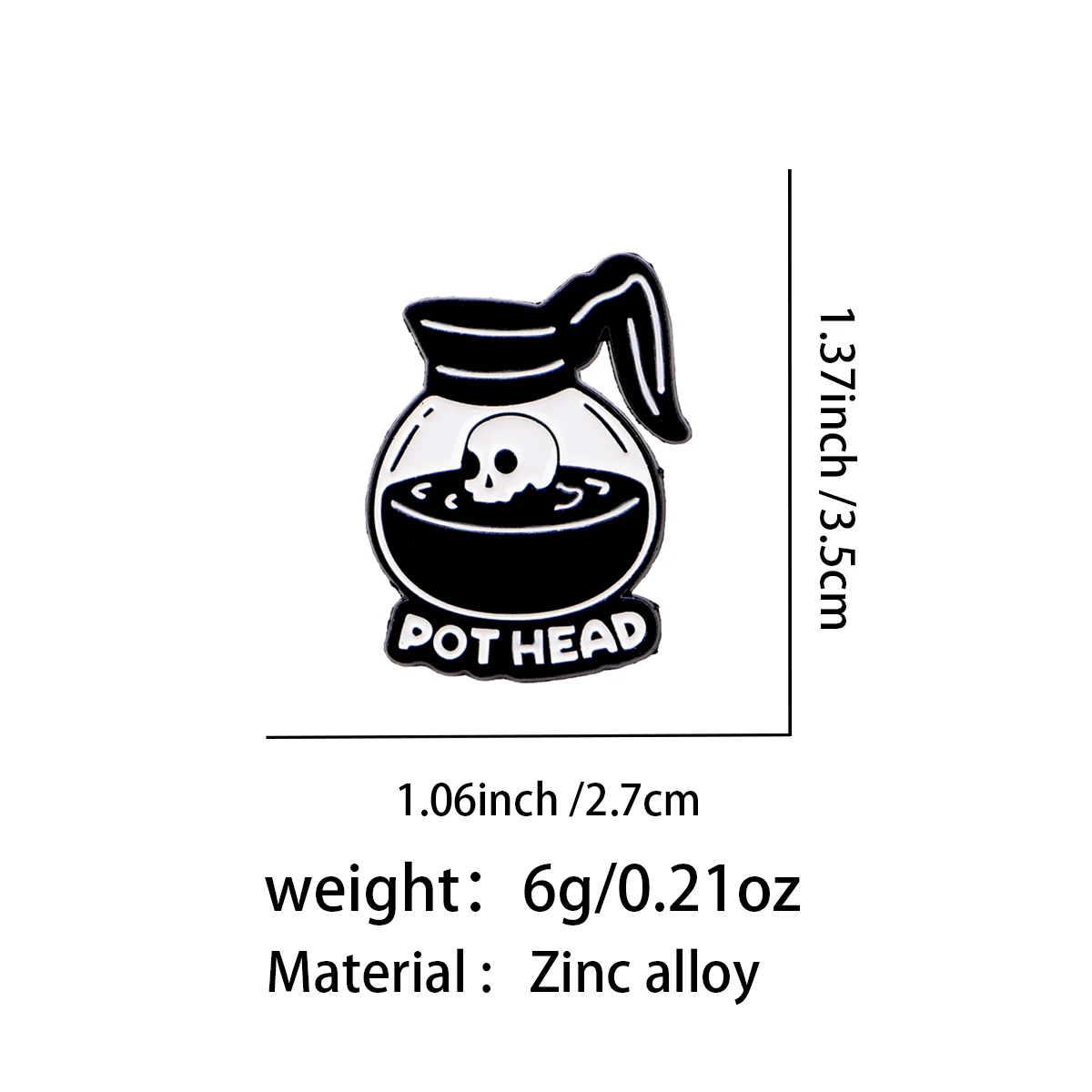 Pin de Esmalte con Diseño de Café, Broche de Esqueleto para Mujer, Decoración de Ropa, Pin Metálico para Mochila, Sombrero, Accesorios - imagen 2