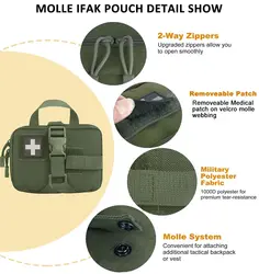Bolsa táctica MOLLE IFAK Rip-Away botiquín EMT médica utilitaria