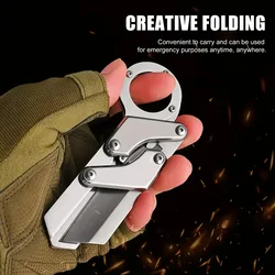 1 pieza, cuchillo plegable multifuncional, cuchillo de bolsillo de acero inoxidable, cuchillo de de deformación creativo, cuchillo de supervivencia al aire libre